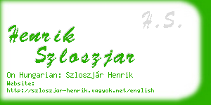 henrik szloszjar business card